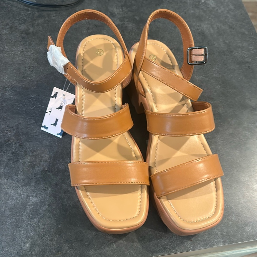 Mysoft NWT Women Platform Sandals Lug Sole 3 Inch Chunky Block Heel Sandals